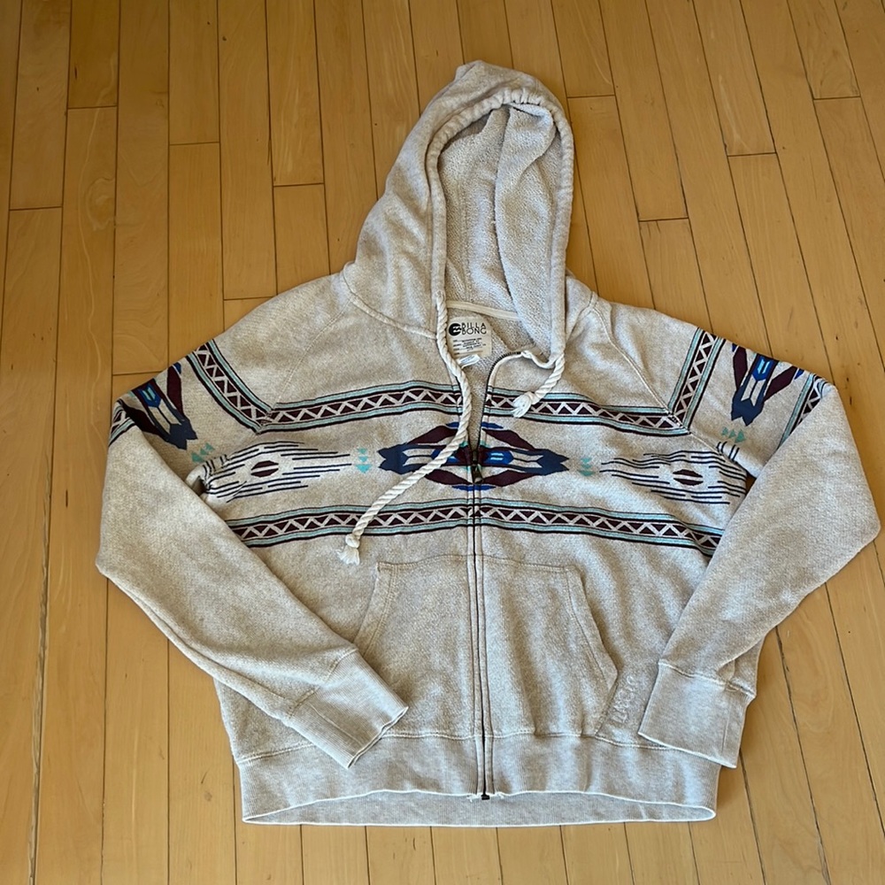Preowned Billabong front zip sweatshirt - medium lightweight